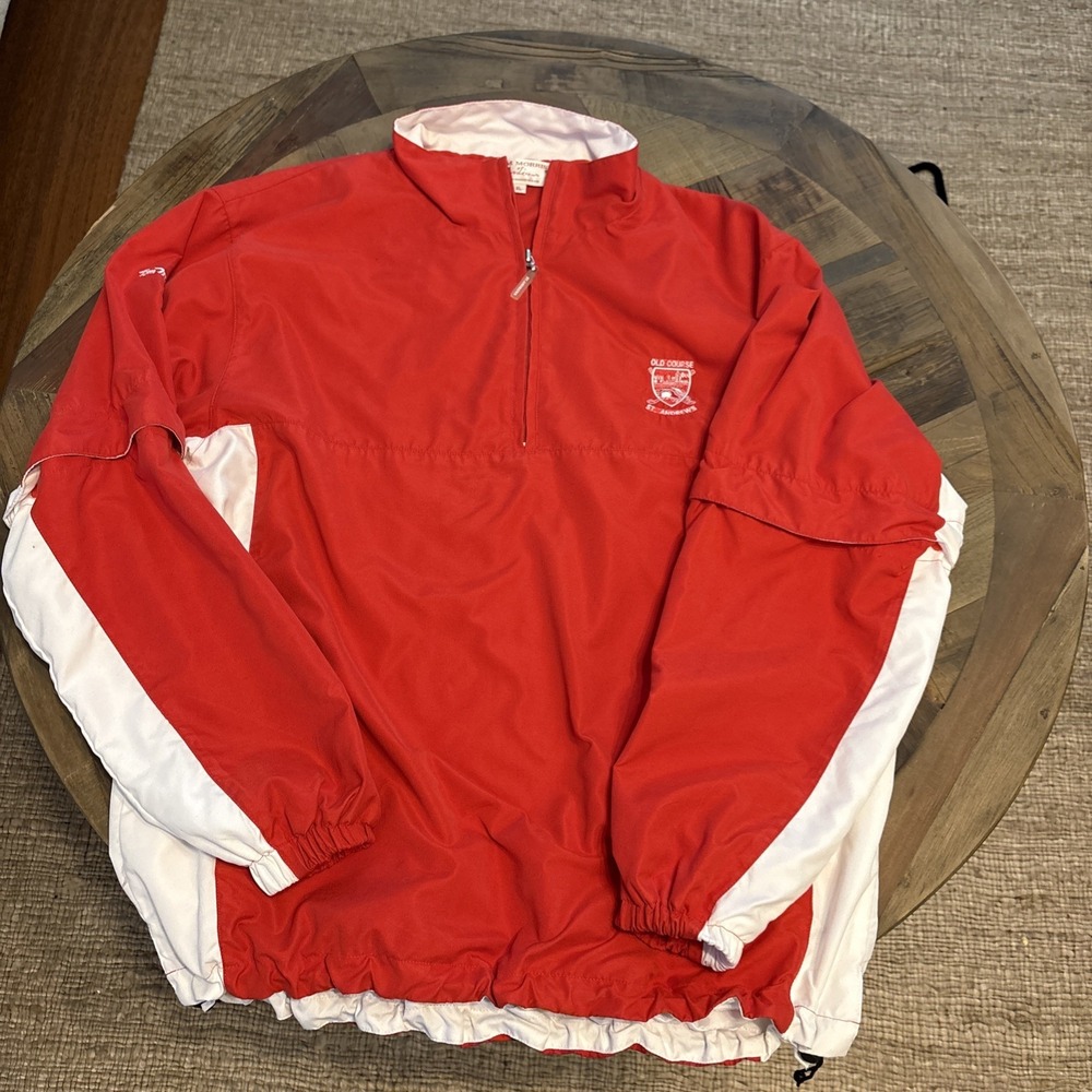 St. Andrews 1/4 Zip Golf  Jacket Men's XL  Red From The Old Course Tom Morris